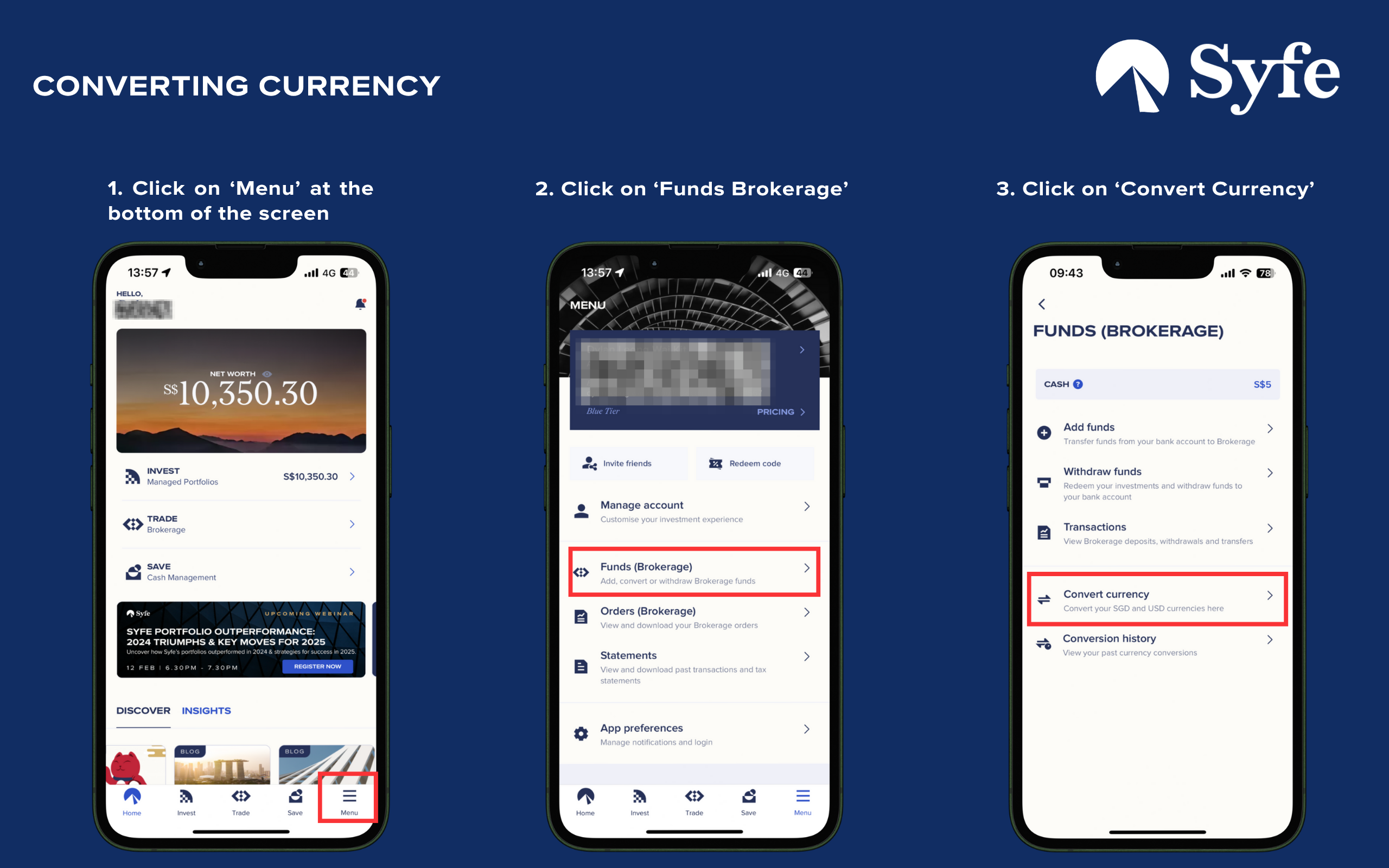 How can I convert currency within the Brokerage app? – Syfe